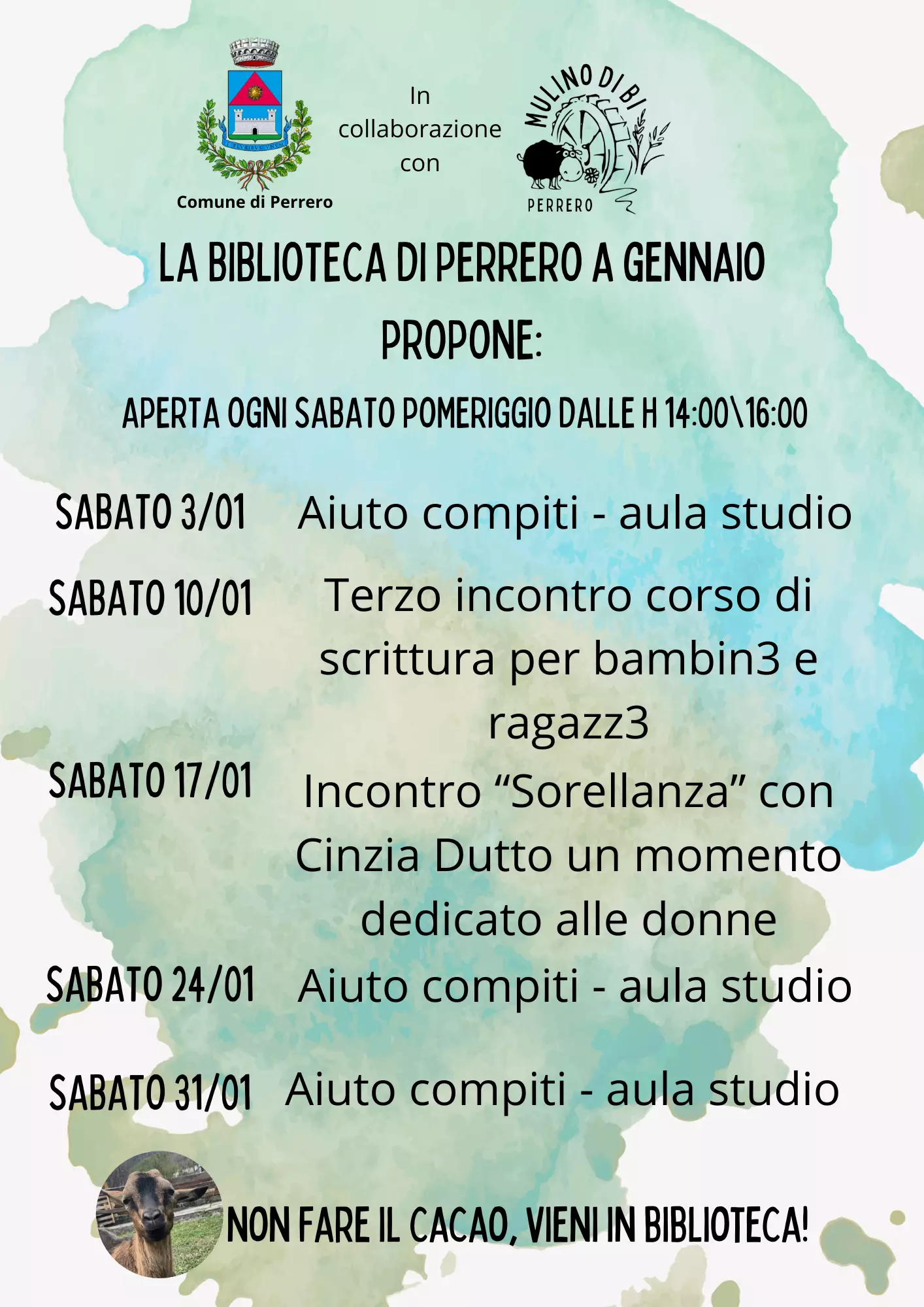 Programma biblioteca gennaio 2026