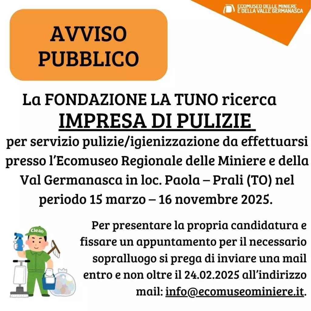 Avviso ricerca per pulizie