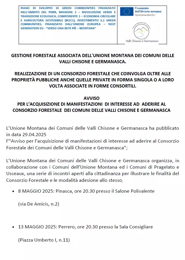 Avviso incontri