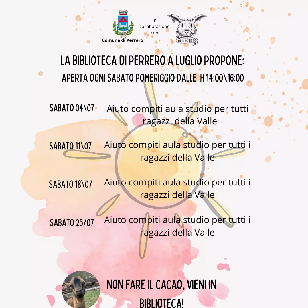 Programma biblioteca luglio 2026